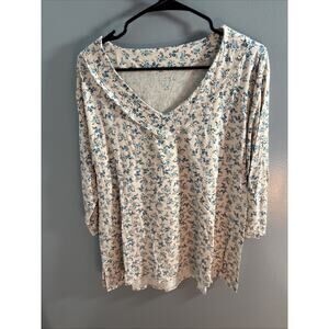 New Directions Flower Print Top Small